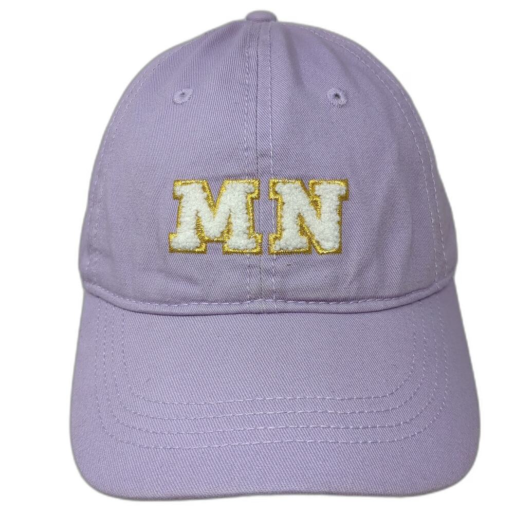Home Free Baseball Cap Purple One Size MN Chenille Gold Glitter Slideback Hat